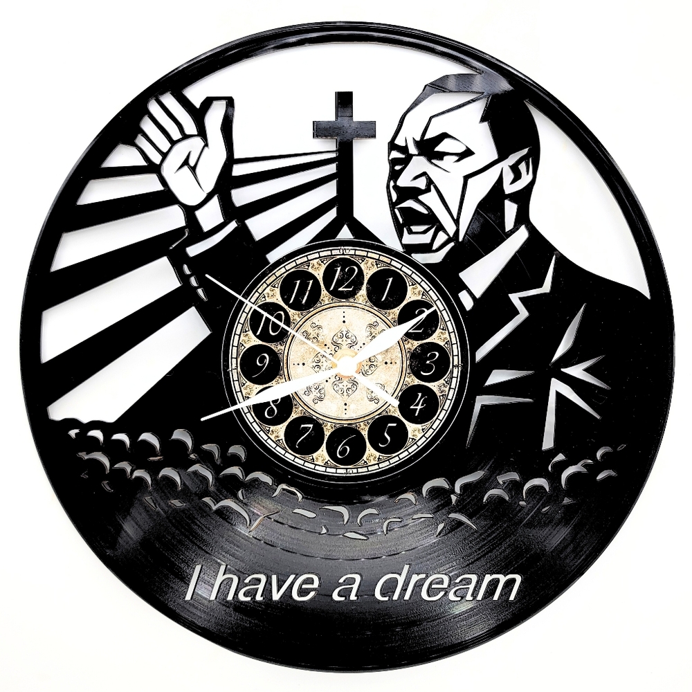 Dr. MARTIN LUTHER KING JR. vinyl record clock